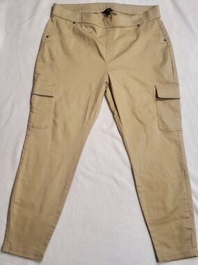 Vera Wang Tan Cargo Pants with Side Pockets